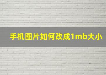 手机图片如何改成1mb大小