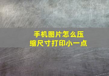 手机图片怎么压缩尺寸打印小一点