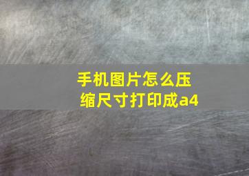 手机图片怎么压缩尺寸打印成a4