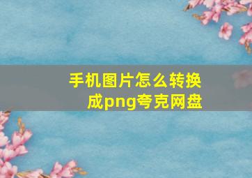 手机图片怎么转换成png夸克网盘