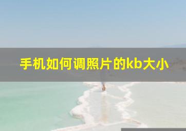 手机如何调照片的kb大小