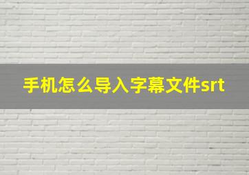 手机怎么导入字幕文件srt