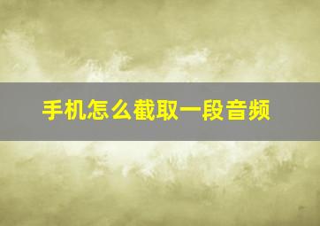 手机怎么截取一段音频