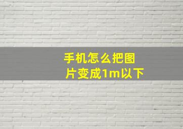 手机怎么把图片变成1m以下