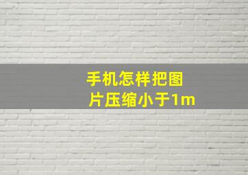 手机怎样把图片压缩小于1m