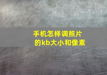 手机怎样调照片的kb大小和像素