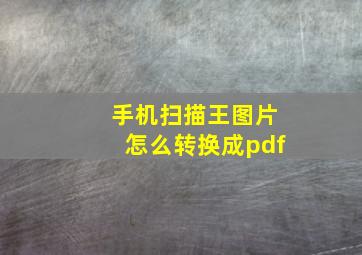 手机扫描王图片怎么转换成pdf