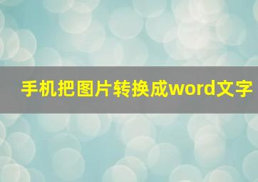 手机把图片转换成word文字