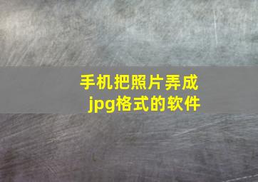 手机把照片弄成jpg格式的软件