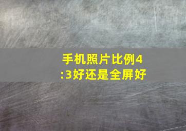 手机照片比例4:3好还是全屏好