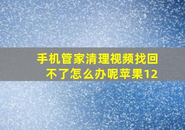 手机管家清理视频找回不了怎么办呢苹果12