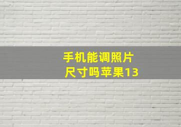 手机能调照片尺寸吗苹果13