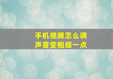 手机视频怎么调声音变粗细一点