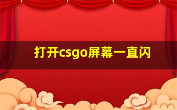 打开csgo屏幕一直闪