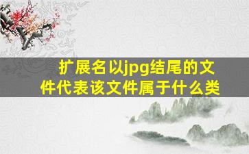 扩展名以jpg结尾的文件代表该文件属于什么类