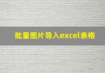 批量图片导入excel表格