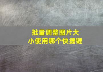 批量调整图片大小使用哪个快捷键