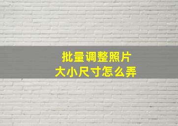 批量调整照片大小尺寸怎么弄