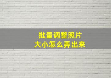 批量调整照片大小怎么弄出来