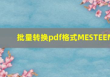 批量转换pdf格式MESTEEM