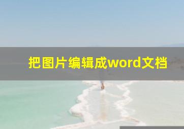 把图片编辑成word文档