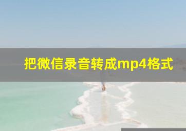 把微信录音转成mp4格式