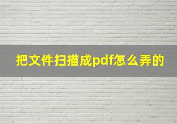 把文件扫描成pdf怎么弄的