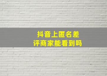 抖音上匿名差评商家能看到吗