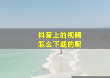 抖音上的视频怎么下载的呢