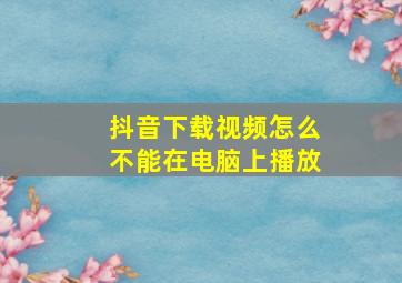 抖音下载视频怎么不能在电脑上播放