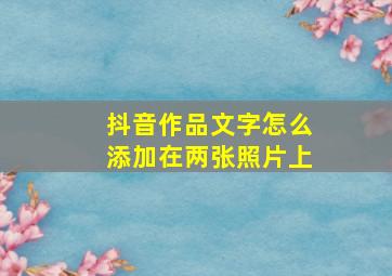 抖音作品文字怎么添加在两张照片上