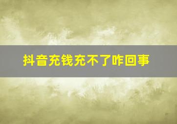 抖音充钱充不了咋回事