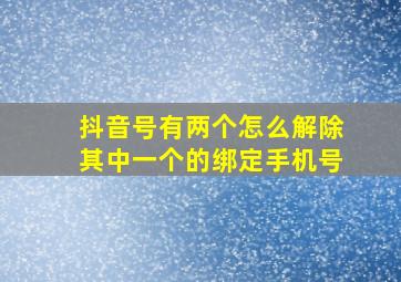 抖音号有两个怎么解除其中一个的绑定手机号