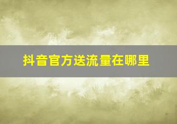 抖音官方送流量在哪里