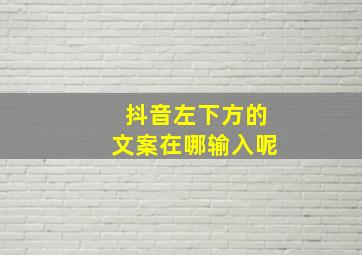 抖音左下方的文案在哪输入呢