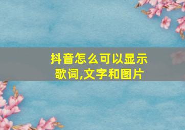 抖音怎么可以显示歌词,文字和图片