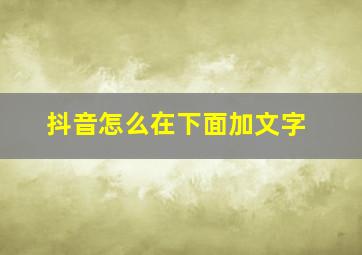 抖音怎么在下面加文字