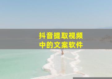 抖音提取视频中的文案软件