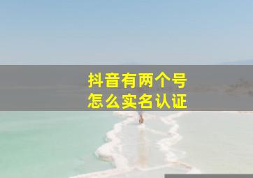 抖音有两个号怎么实名认证