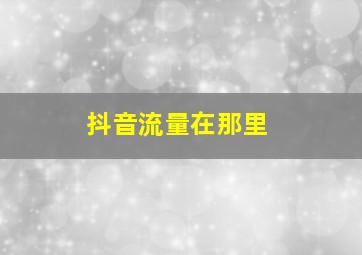 抖音流量在那里