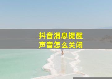 抖音消息提醒声音怎么关闭