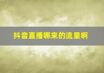 抖音直播哪来的流量啊