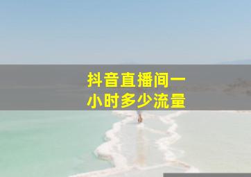 抖音直播间一小时多少流量