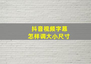 抖音视频字幕怎样调大小尺寸