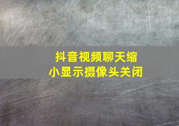 抖音视频聊天缩小显示摄像头关闭