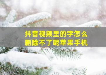 抖音视频里的字怎么删除不了呢苹果手机