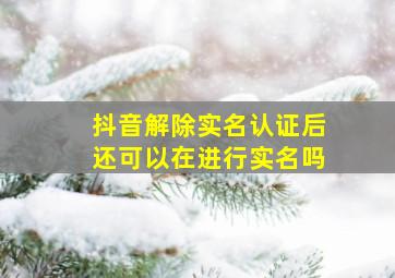 抖音解除实名认证后还可以在进行实名吗