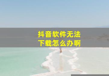 抖音软件无法下载怎么办啊