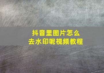 抖音里图片怎么去水印呢视频教程