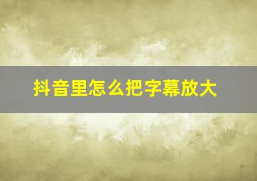 抖音里怎么把字幕放大